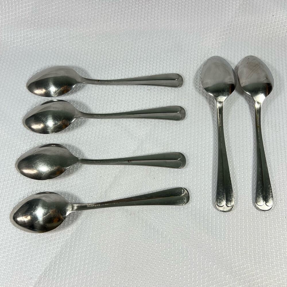 6 WALLACE BRANDWARE Stainless Steel Flatware spoons Japan 6”
